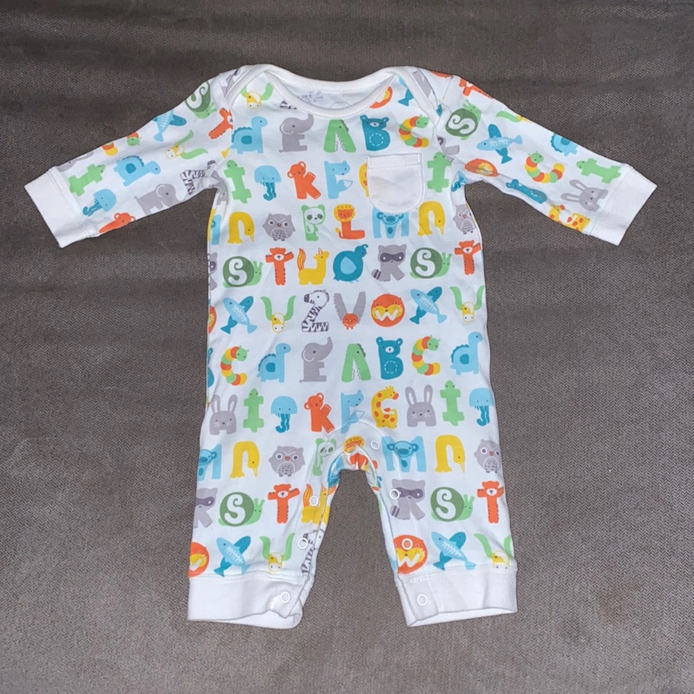 0-3m Animal Alphabet Onesie